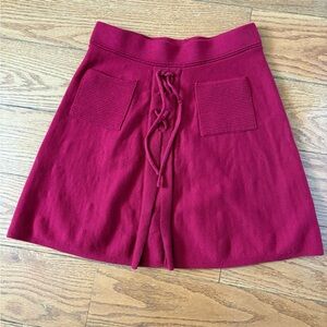 Candie’s Red Knit Mini Skirt – Lace-Up Front – Y2K - Size XS